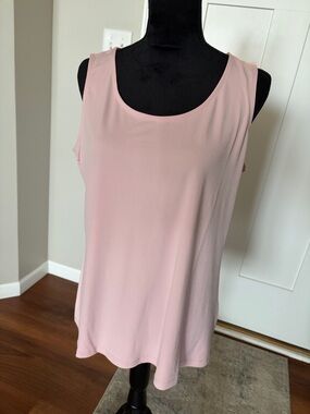 Susan Graver Soft Blush Pink Scoop Neck Tank